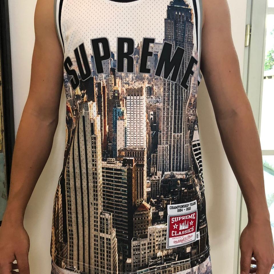 Supreme / Mitchell & Ness Basketball jersey skyline.... - Depop