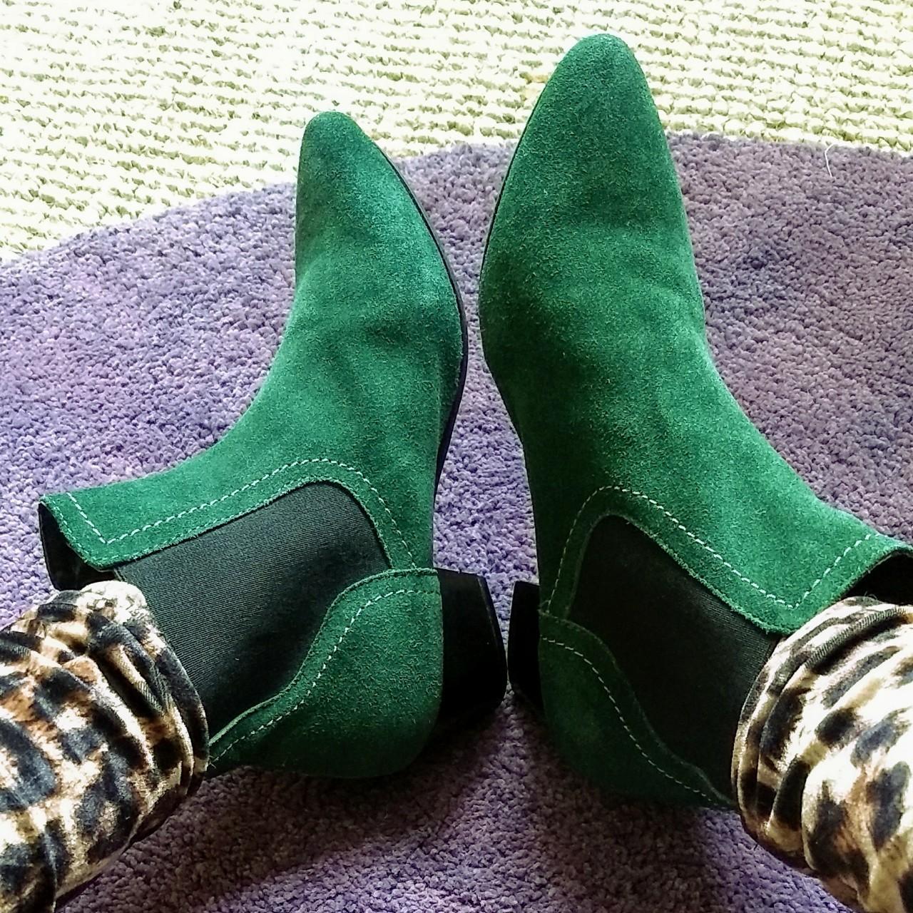 Topshop green suede store boots