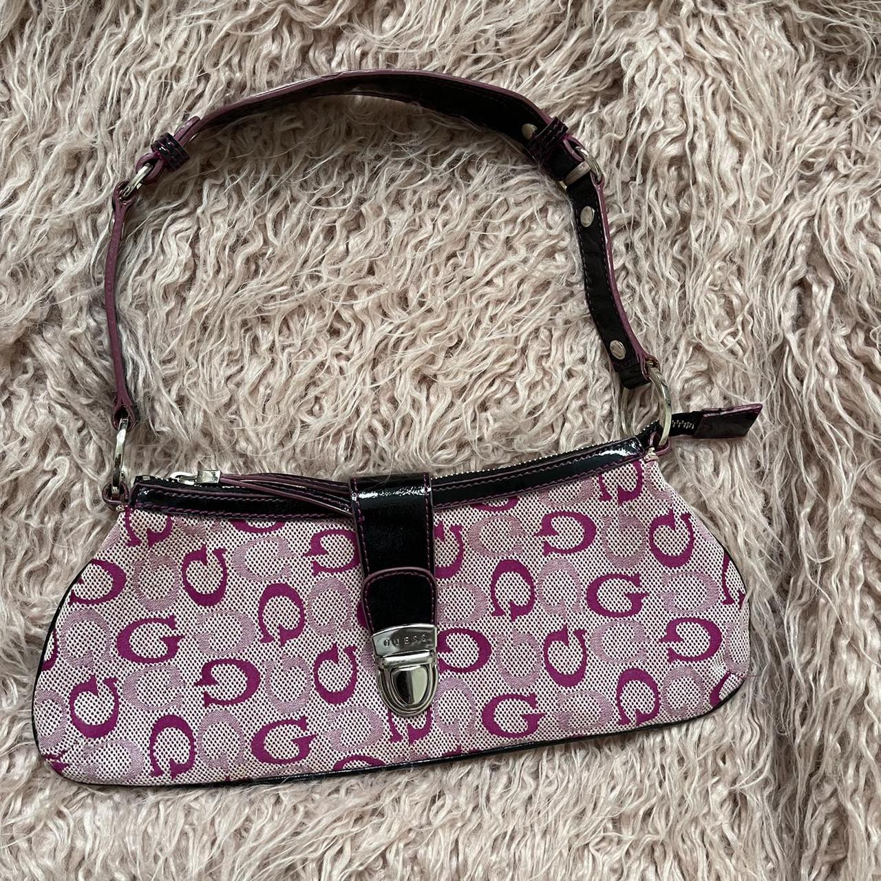 Genuine early 00s guess monogram baguette bag in... - Depop