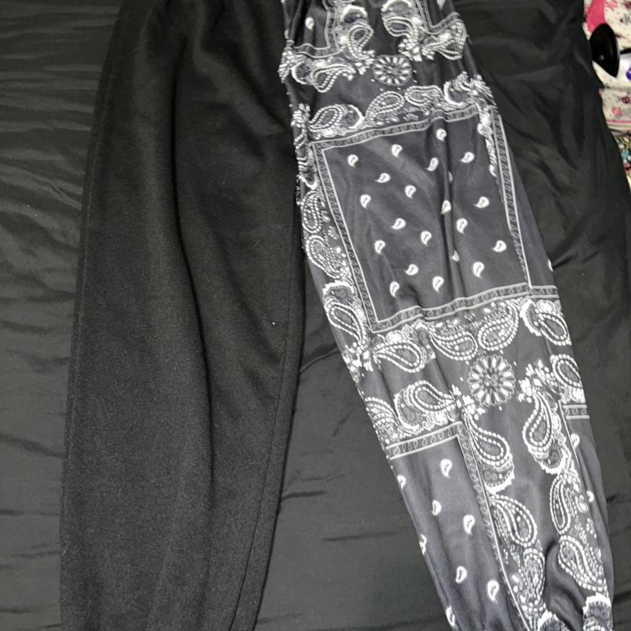 Shein half and half sweatpants sweatpants bandana Depop