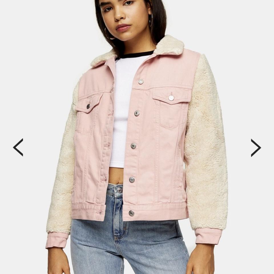 topshop pink borg jacket