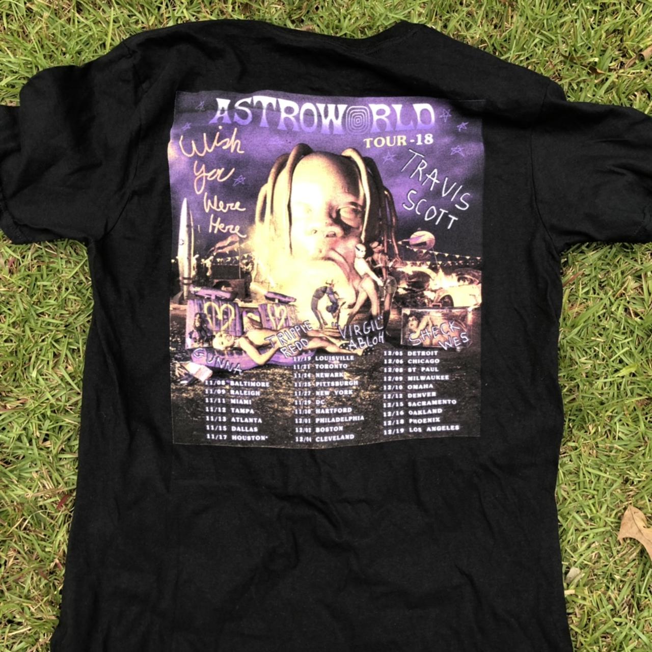 travis scott astroworld merch. back a little faded. - Depop