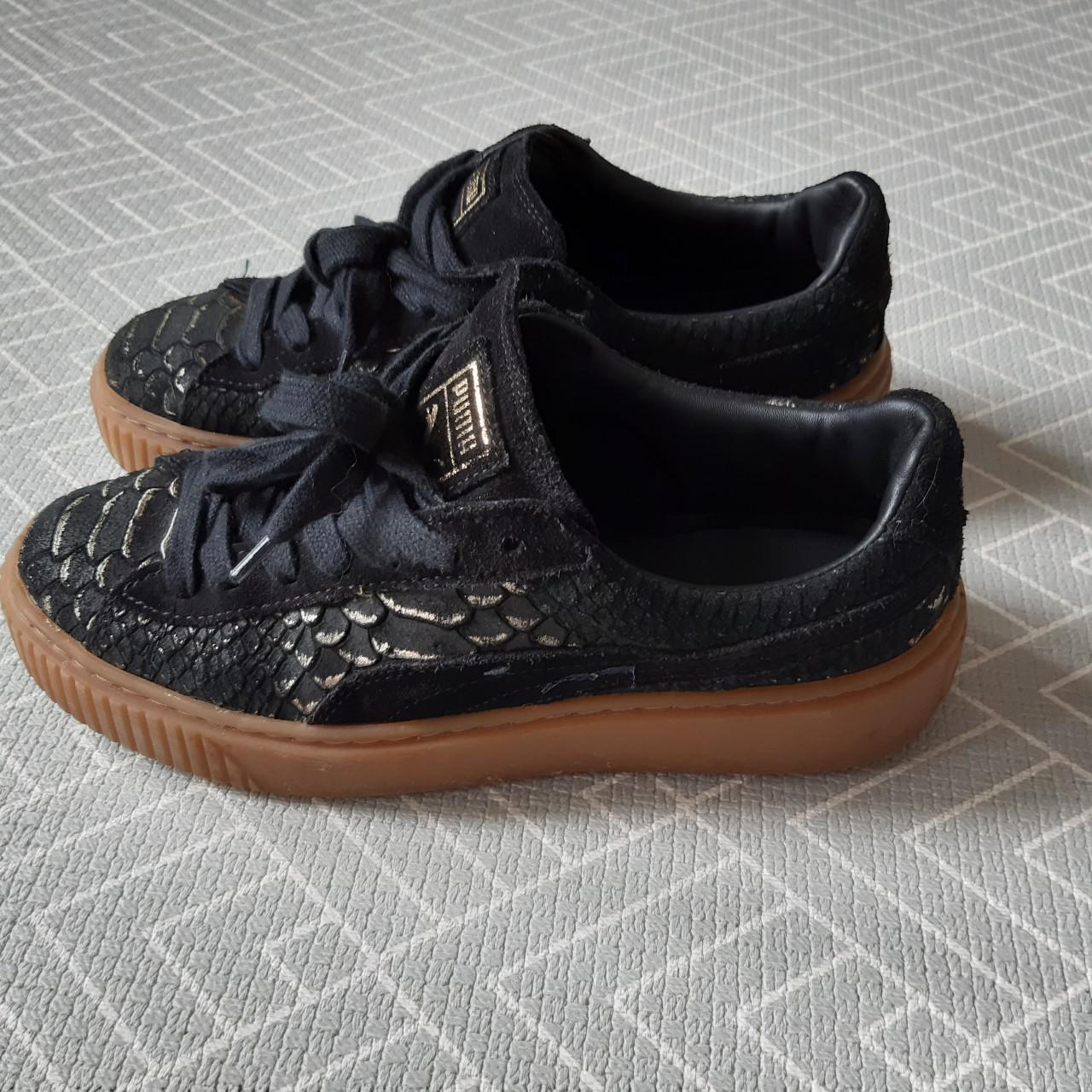 puma snake print trainers