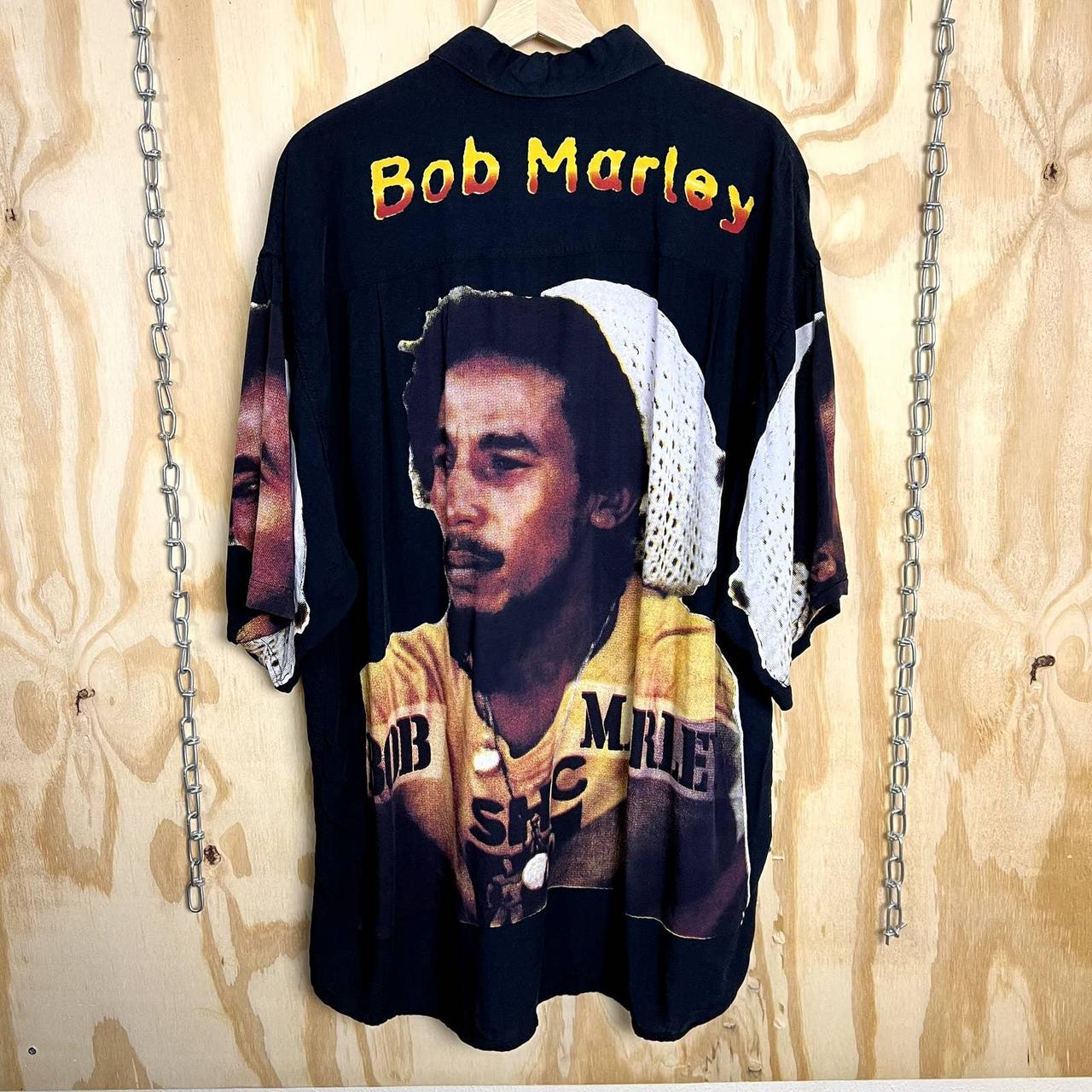 Y2k Bob Marley Button Down Camp Collar Shirt Depop 2223