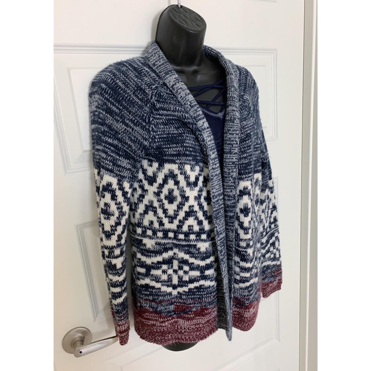 dELiA*s blue knit open cardigan. Very warm and soft... - Depop