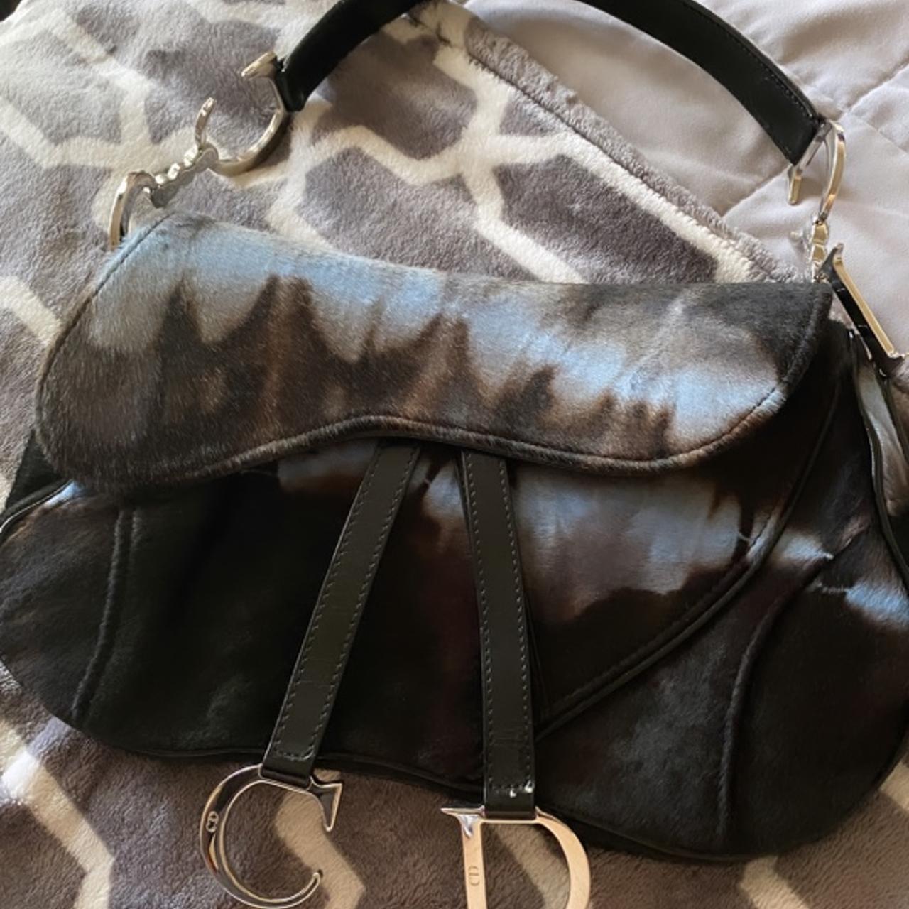 Christian Dior Saddle Bag Beige and Black Only worn - Depop