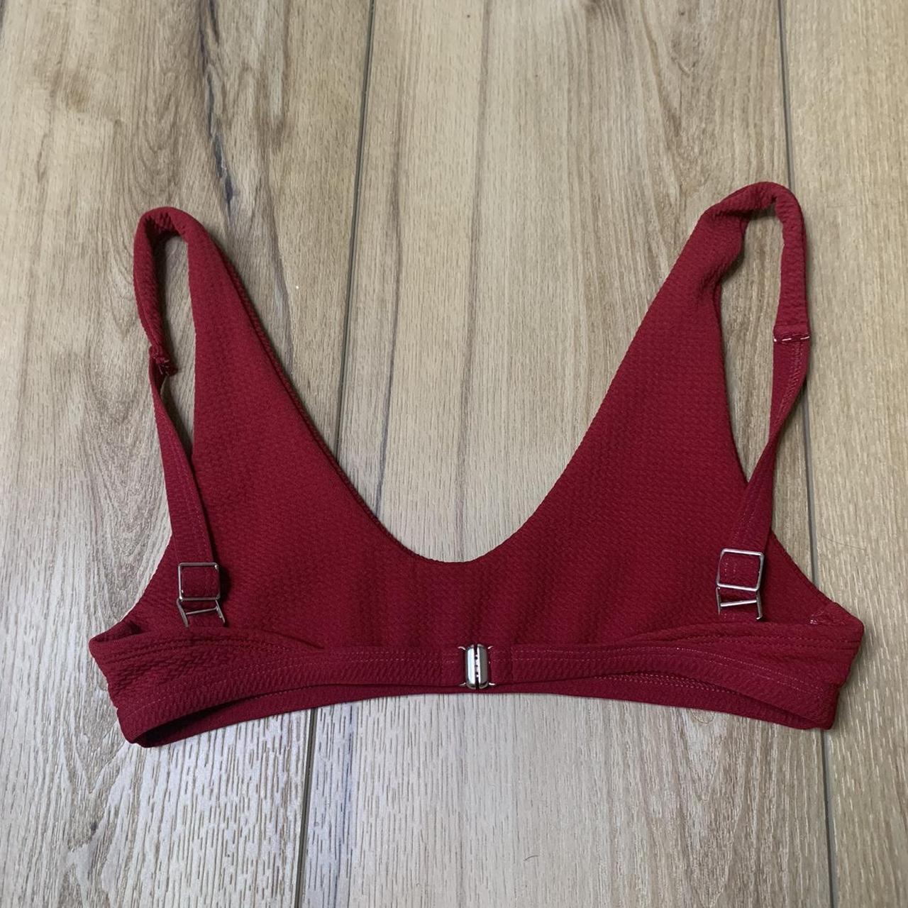 Dark Red Bikini Top Adjustable straps Clasp in... - Depop