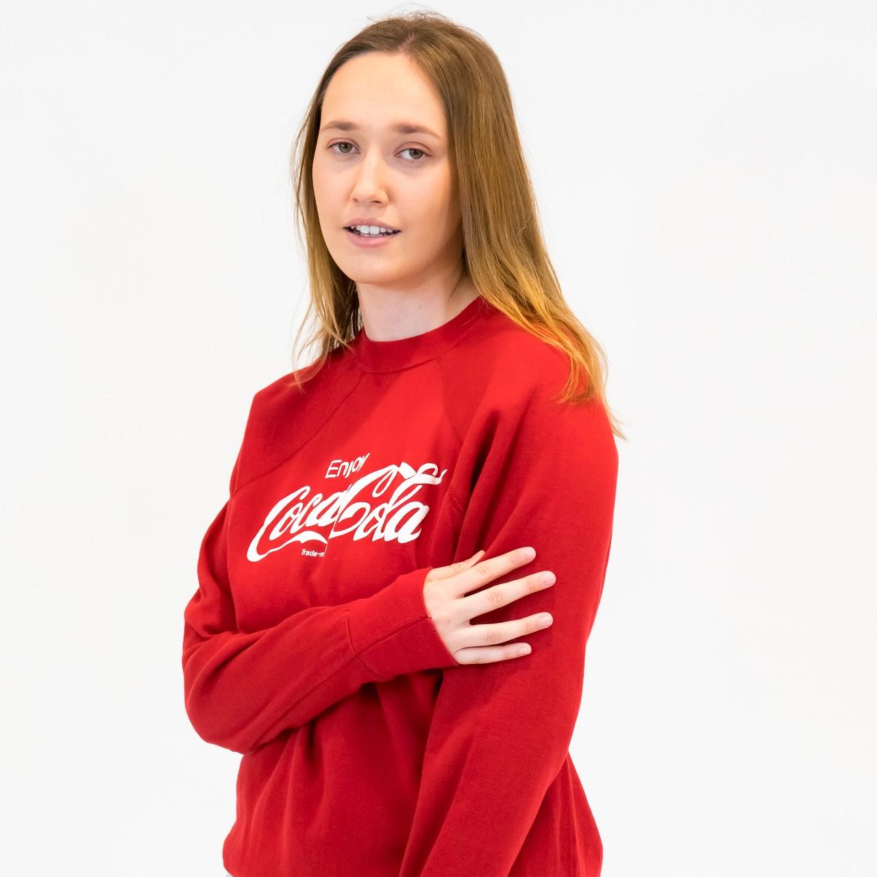 Vintage Coca Cola Sweatshirt Red Size M Model Depop