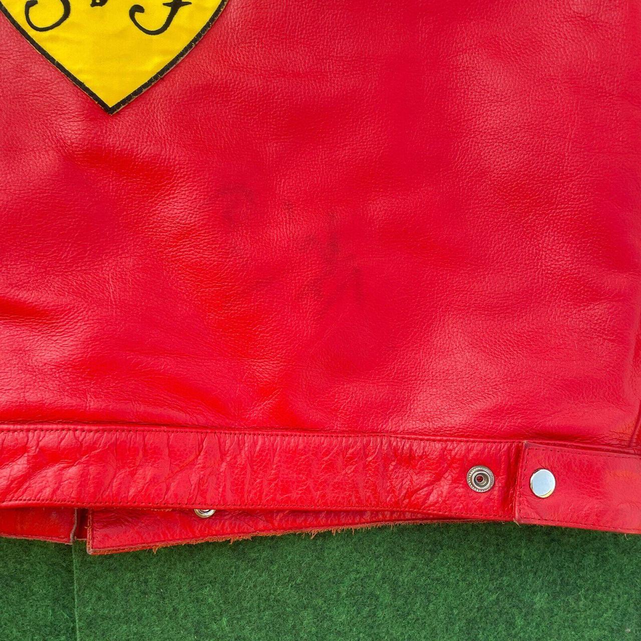 Ferrari Real Leather Biker Jacket Red Michael... Depop