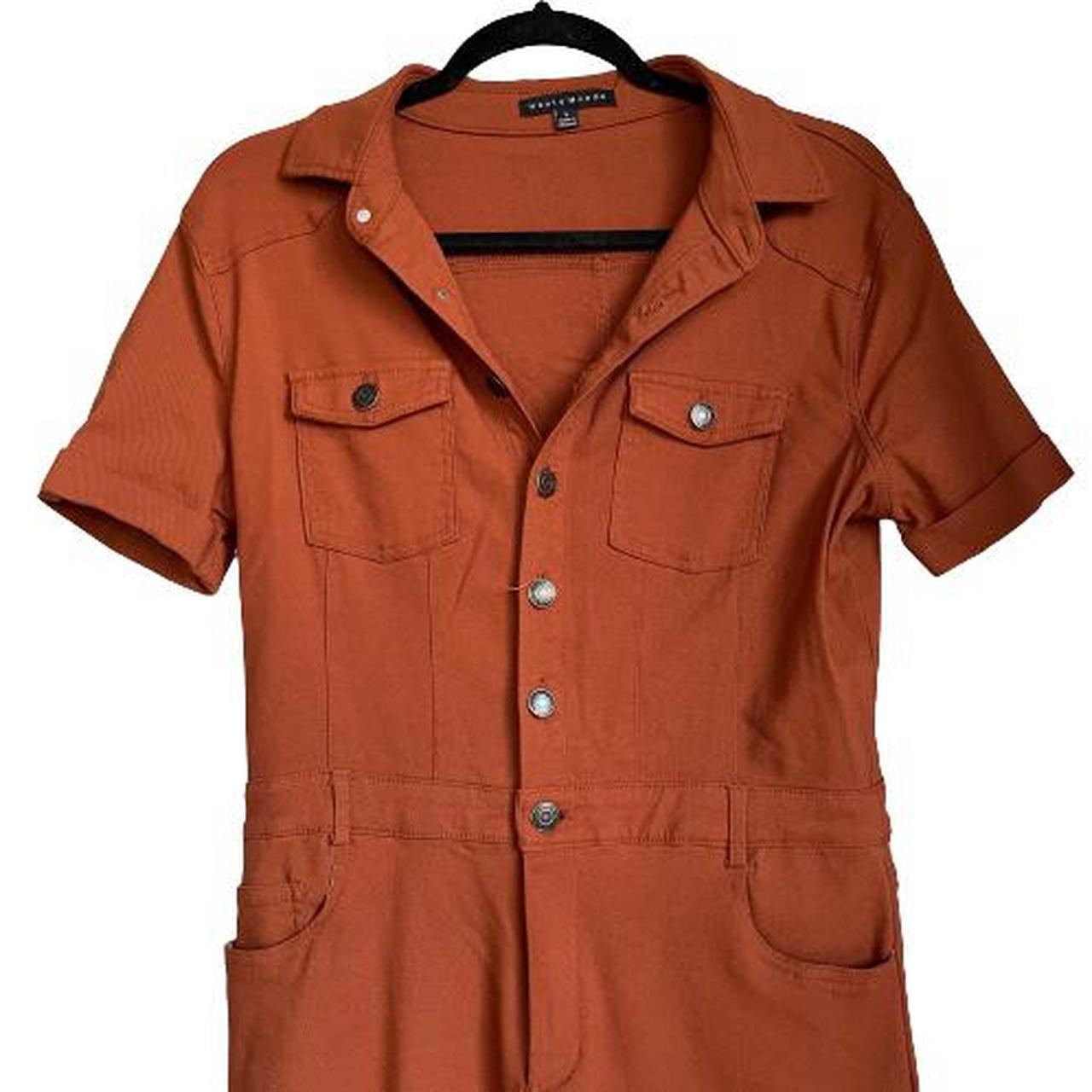 American Vintage Women's Orange and Tan Dress