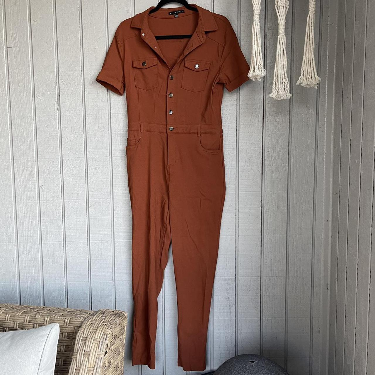 American Vintage Women's Orange and Tan Dress (3)