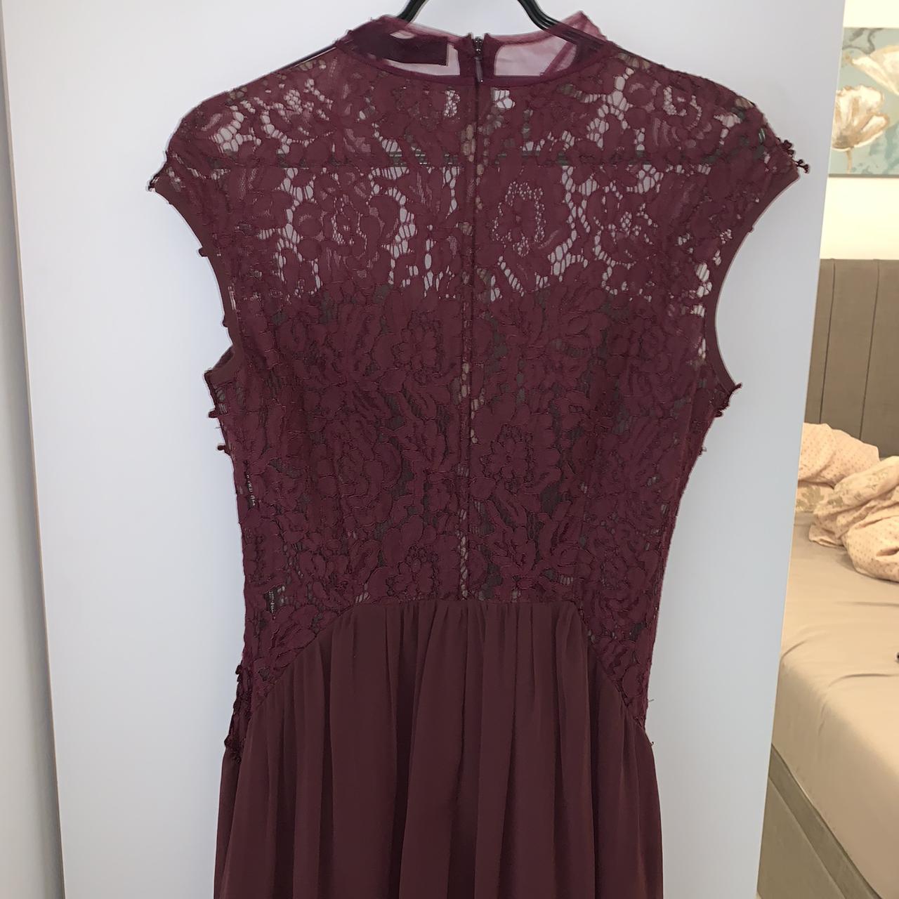 LITTLE MISTRESS Merlot Applique Maxi Burgundy Lace