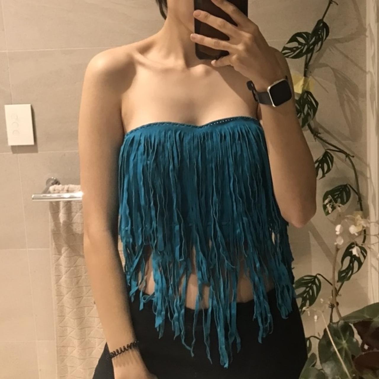 Beautiful suede home made boob tube in