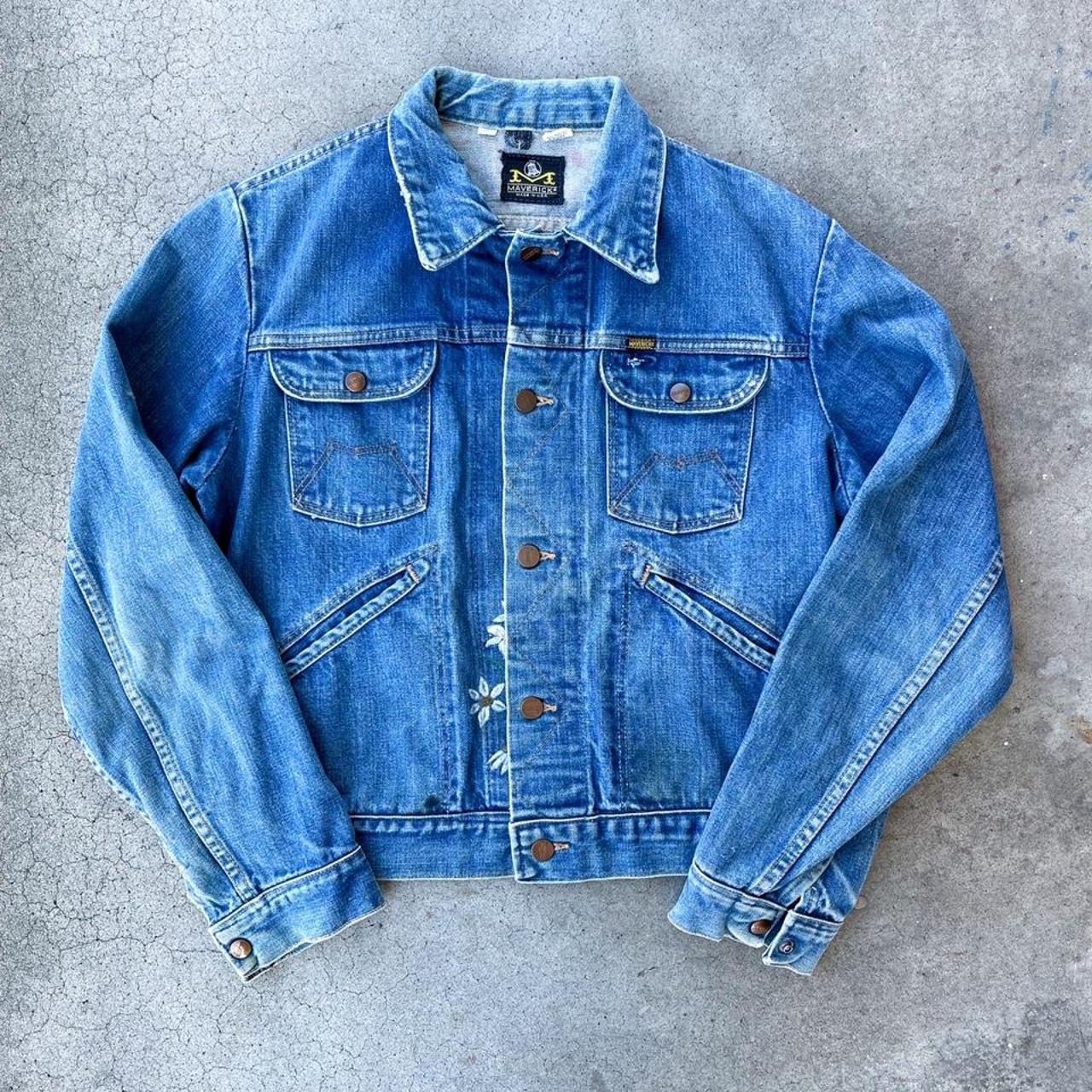 Vintage 1960s Maverick Blue Bell Denim Jacket With... - Depop