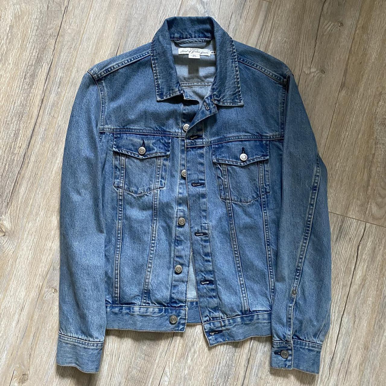 H&M Men's Blue and Navy Jacket | Depop