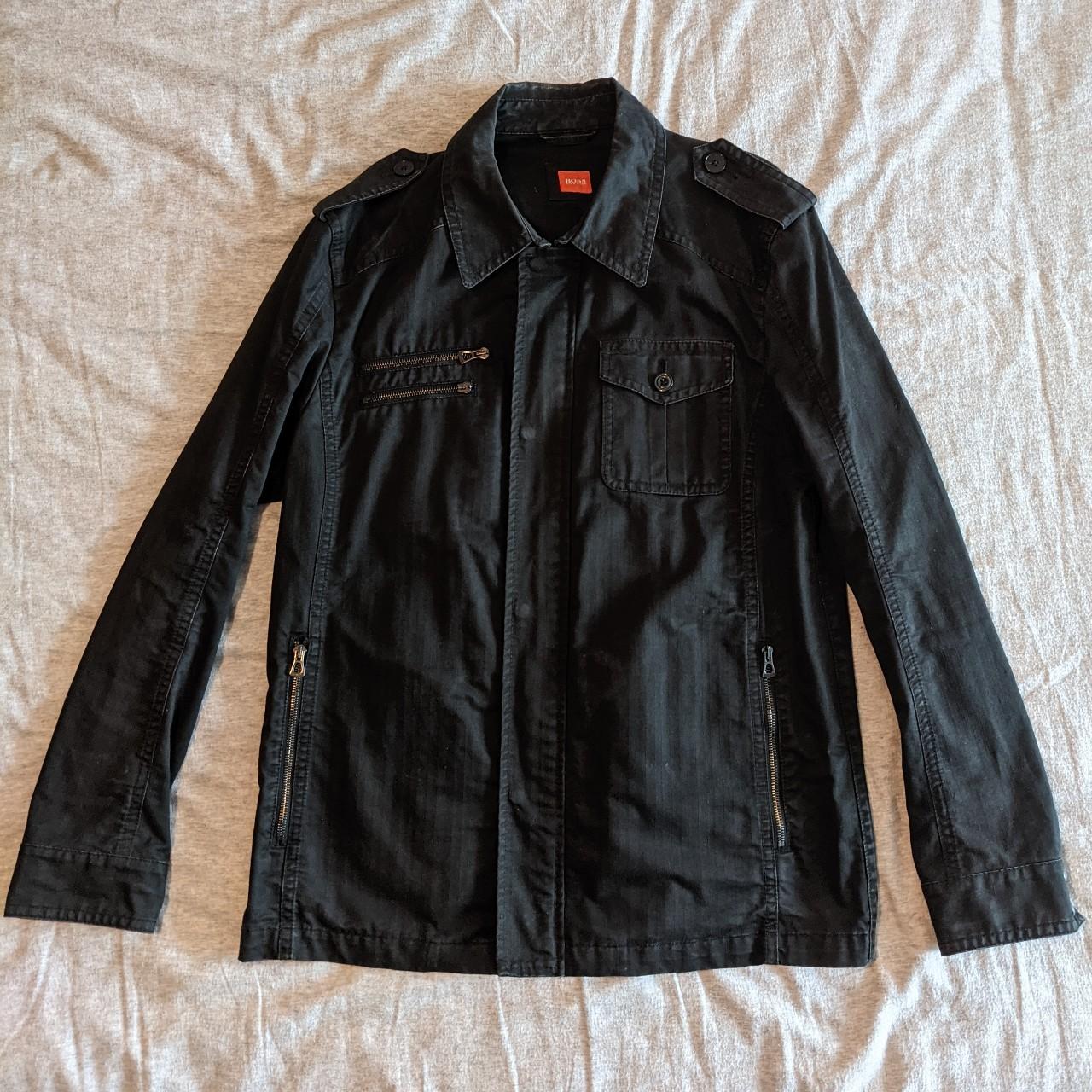 helt bestemt Plaske Emuler Hugo Boss black denim jacket - Overall, good... - Depop