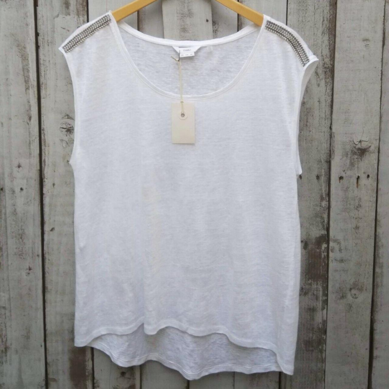 Anthropologie Women's White T-shirt | Depop