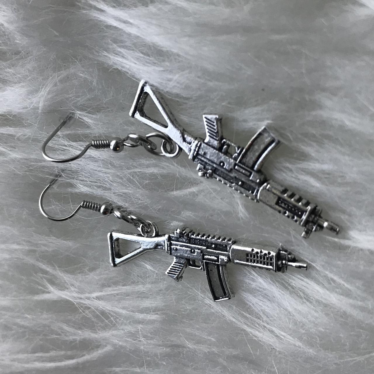 🔫⛓Warfare AK47 riffle gun dangle earrings⛓🔫 Made to - Depop