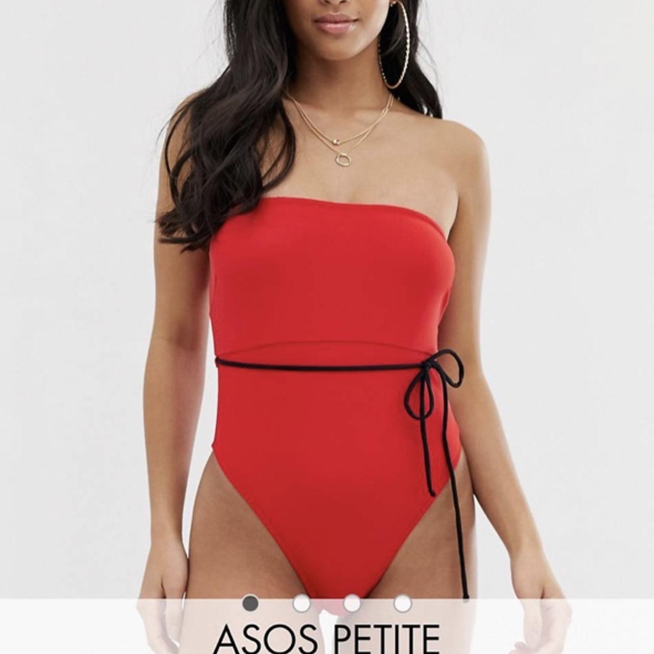 Asos red one piece swimsuit online