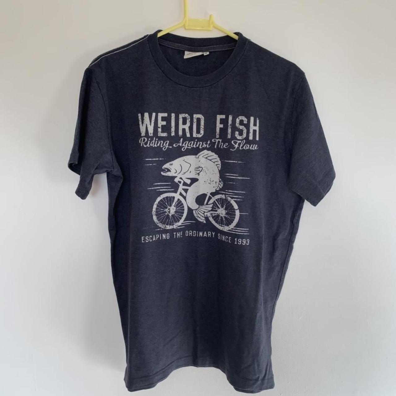 Weird Fish Men's Navy Tshirt Depop