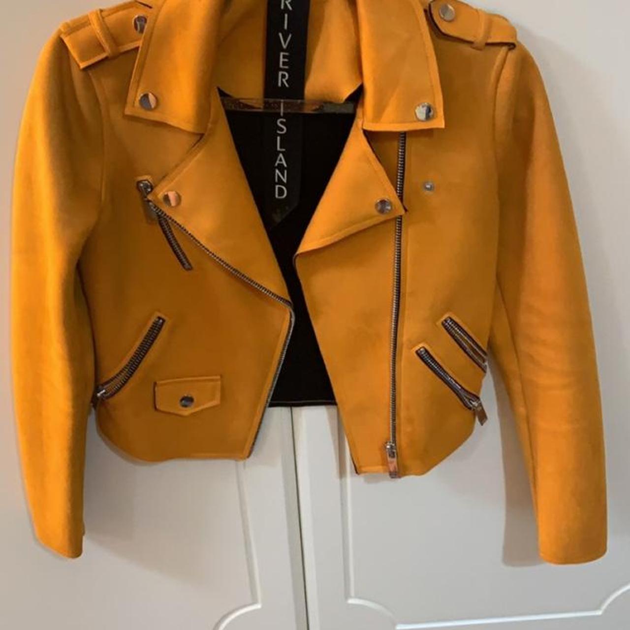 River island orange 2025 suede jacket