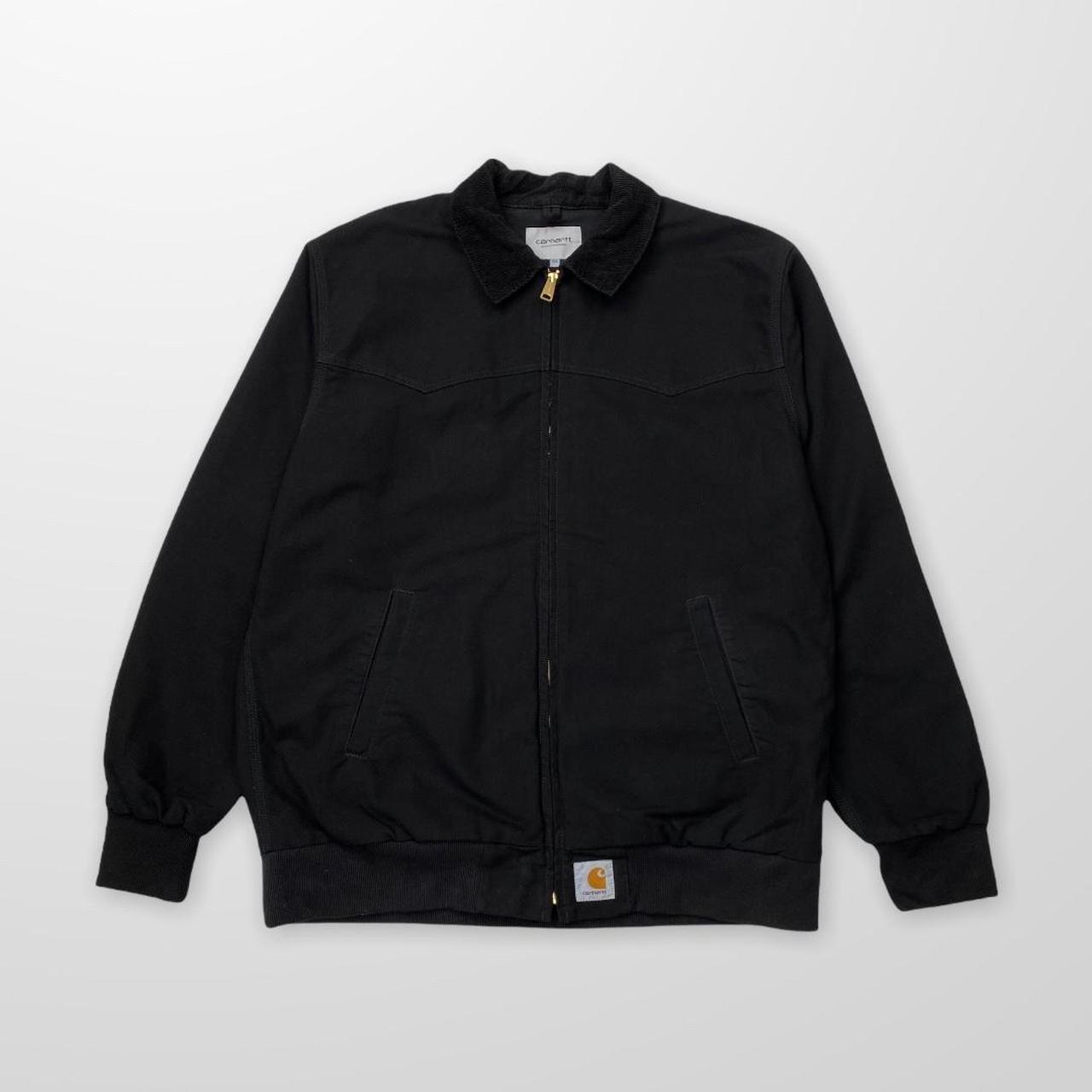 Carhartt WIP Santa Fe Jacket In Black W/ Cord Collar... - Depop