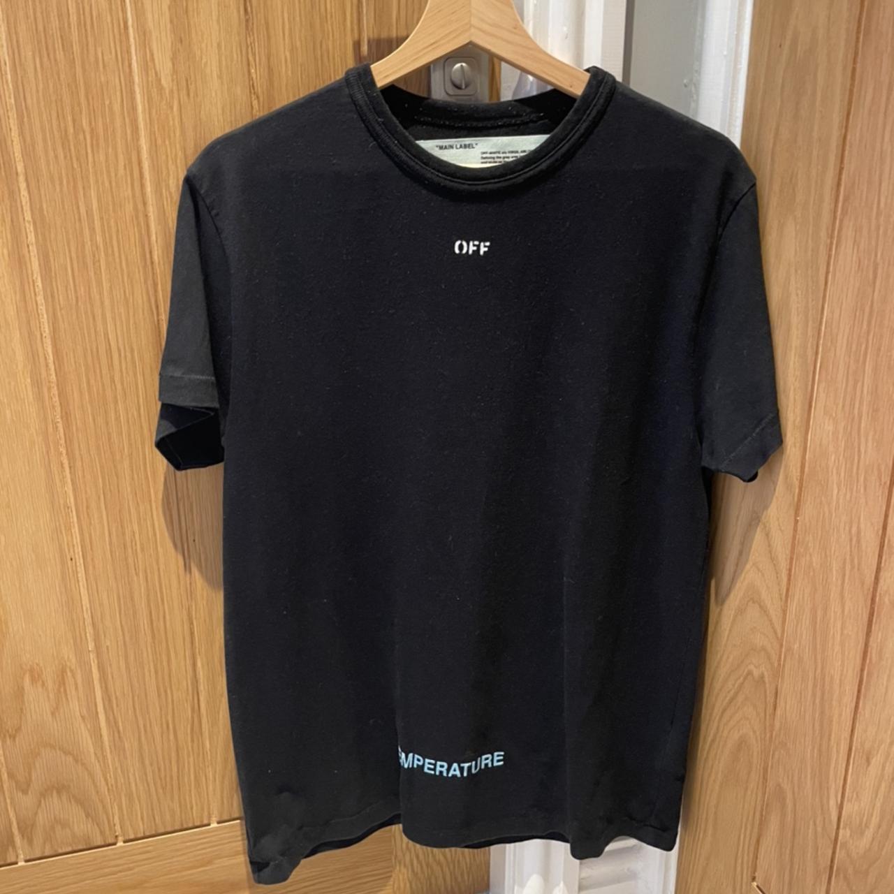 Off White Diagonal Temperature Tee Size XS fits up... - Depop