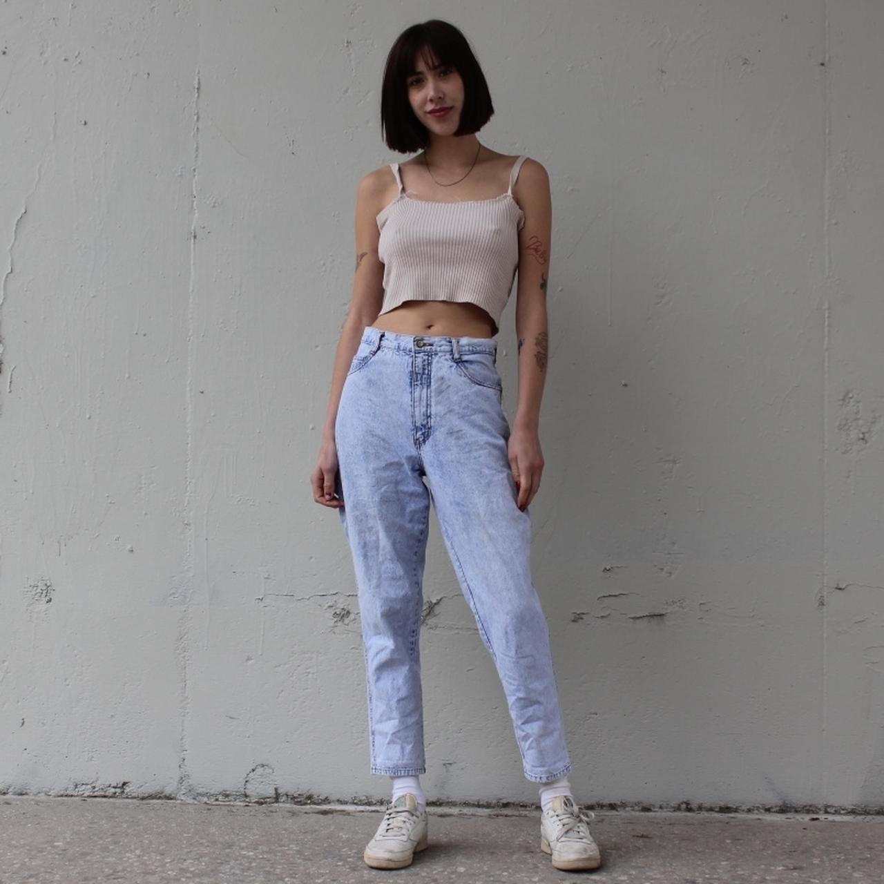 VTG 80s Retro Acid Wash High Waisted Jeans Size 12 - Depop