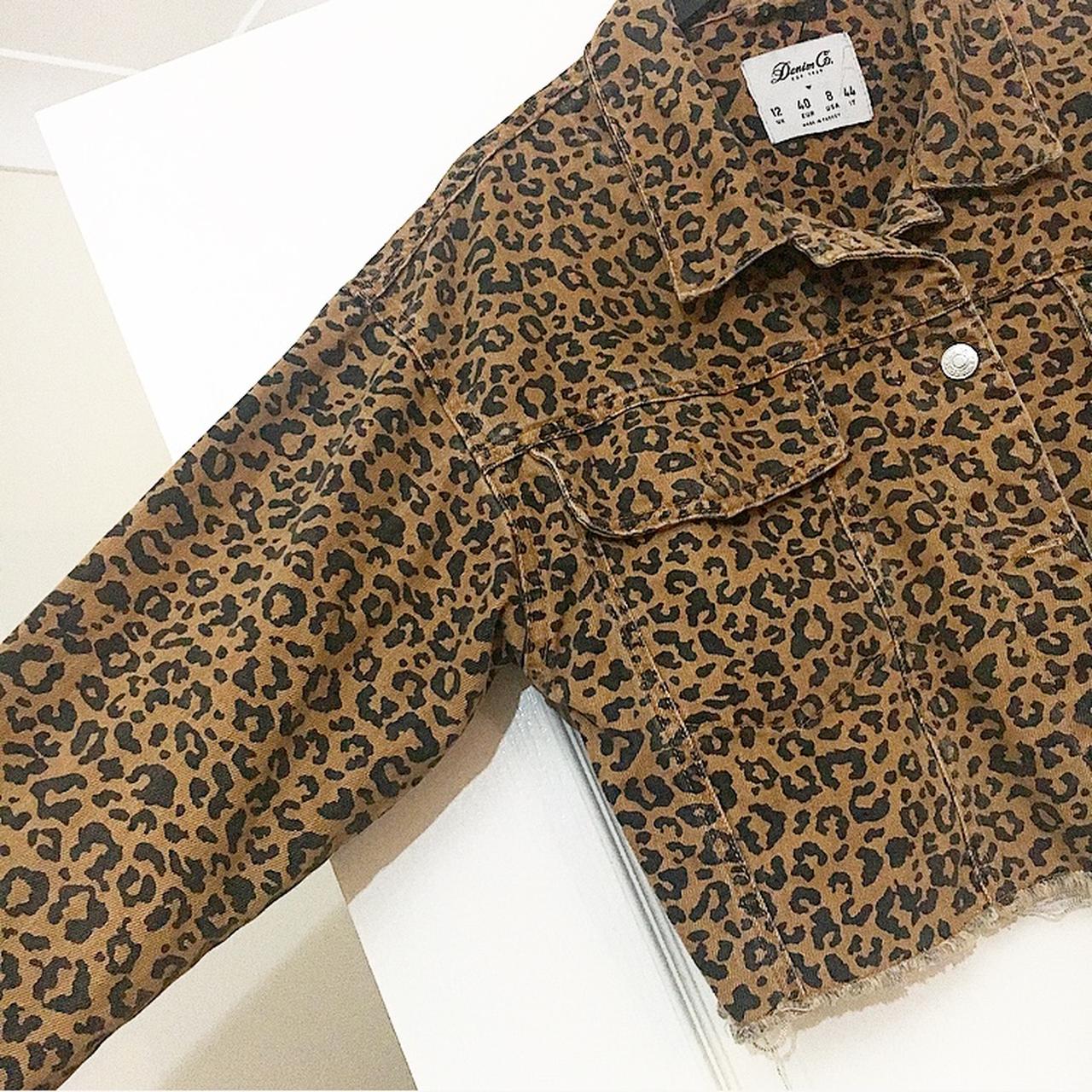 Leopard print denim jacket topshop best sale