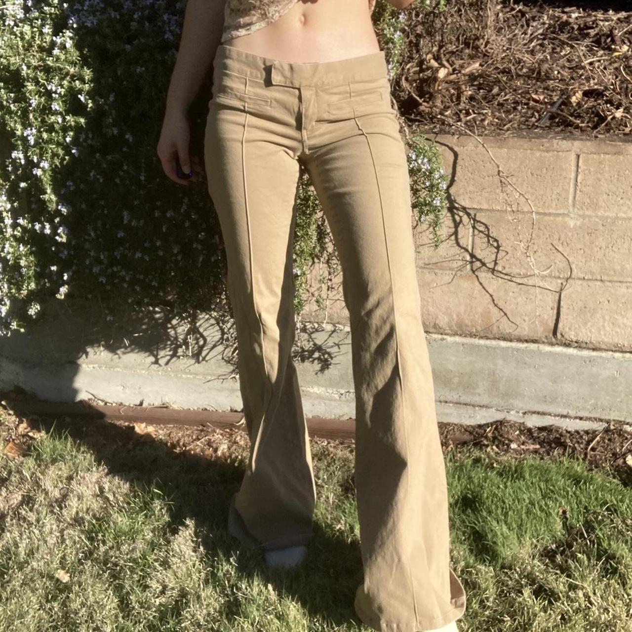 Vintage 90s / y2k khaki flare pants. Very low rise....