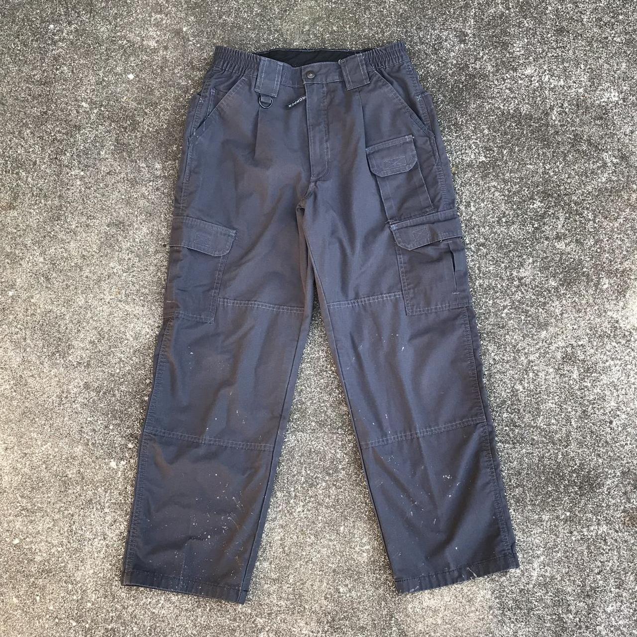 Vintage Y2K faded black rip stop cargo tactical... - Depop