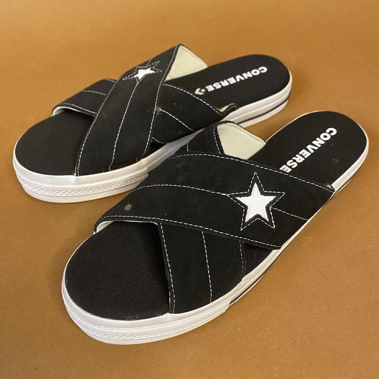 converse black flip flops