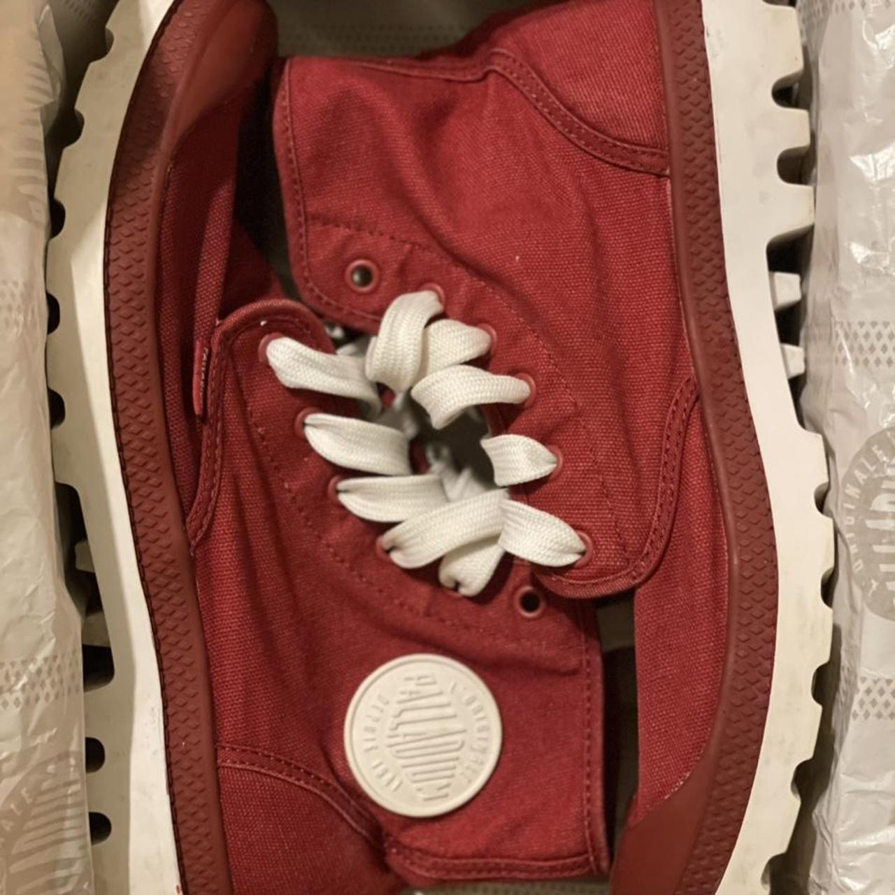 Palladium Women's Red and White Boots Depop
