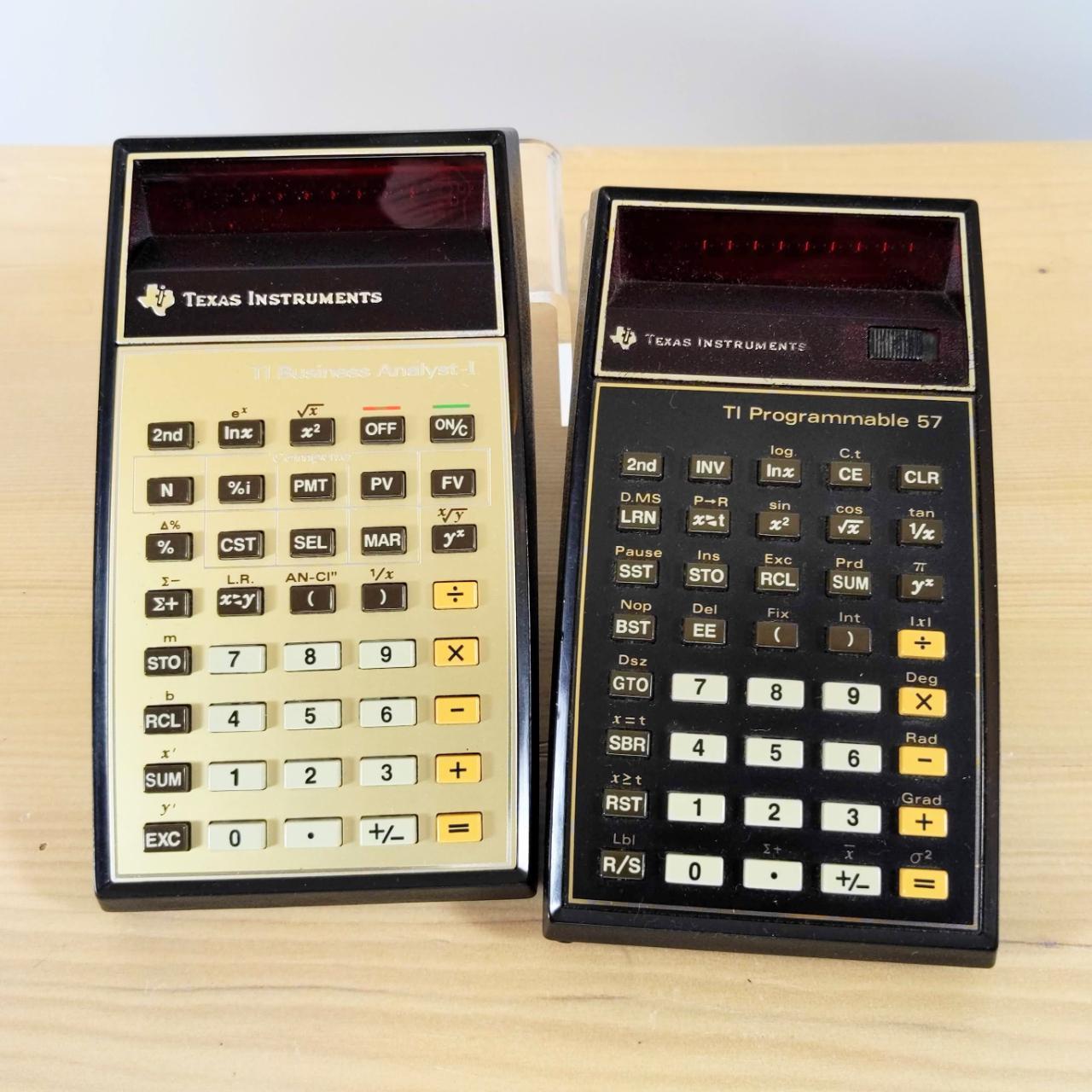 TI 🧮 Two Vintage Texas Instruments Calculators. The... - Depop