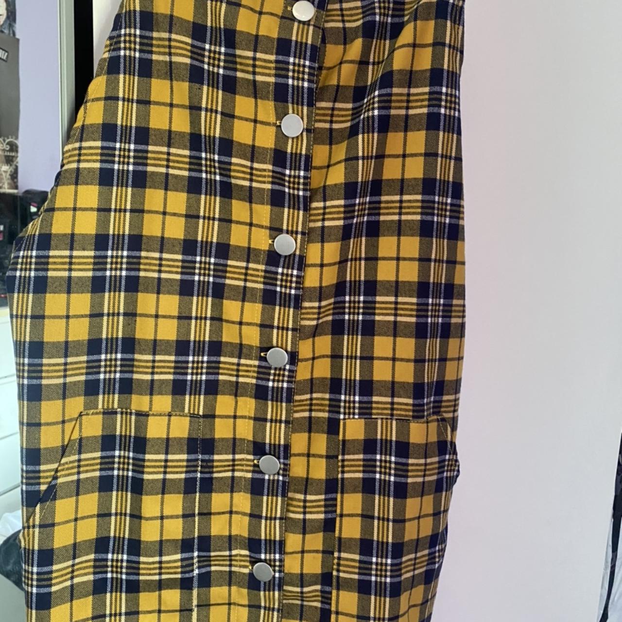 Brand New Cameo Rose Blue Mustard Pinafore Dress