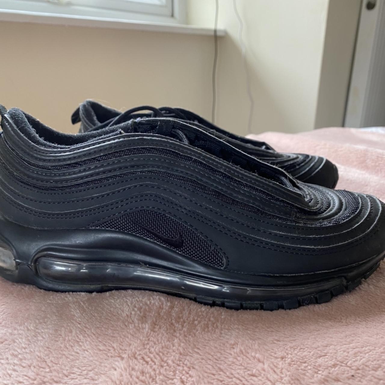 Triple black Nike air max 97s Excellent condition,... - Depop