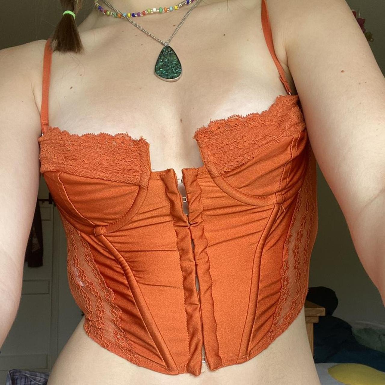 Orange Corset With Beautiful Detailinglabel Says Xs Depop 6366