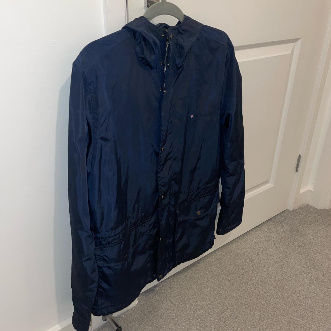 Lambretta rain coat - in a nice silky navy blue... - Depop