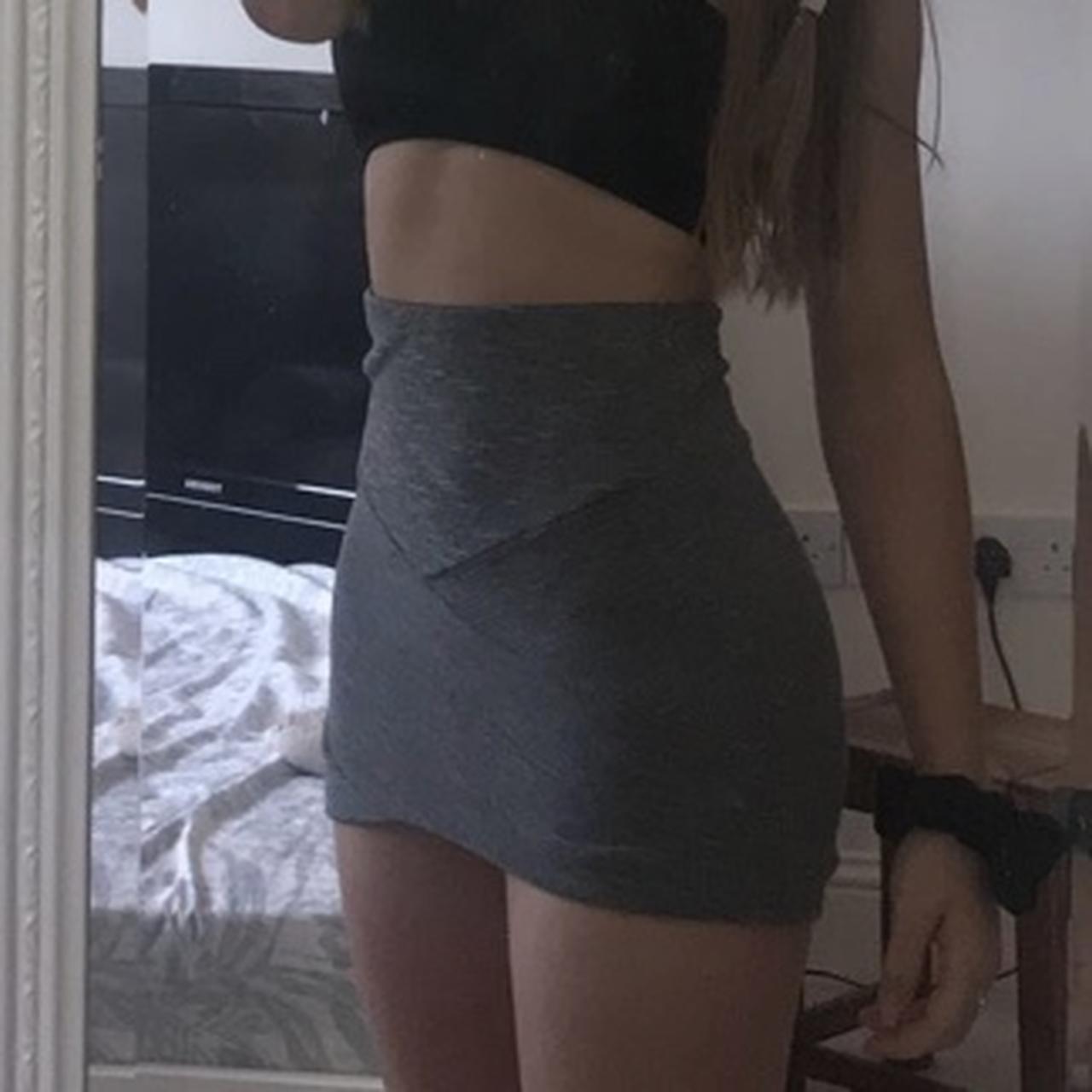 grey cross mini skirt from bershka size xs would Depop