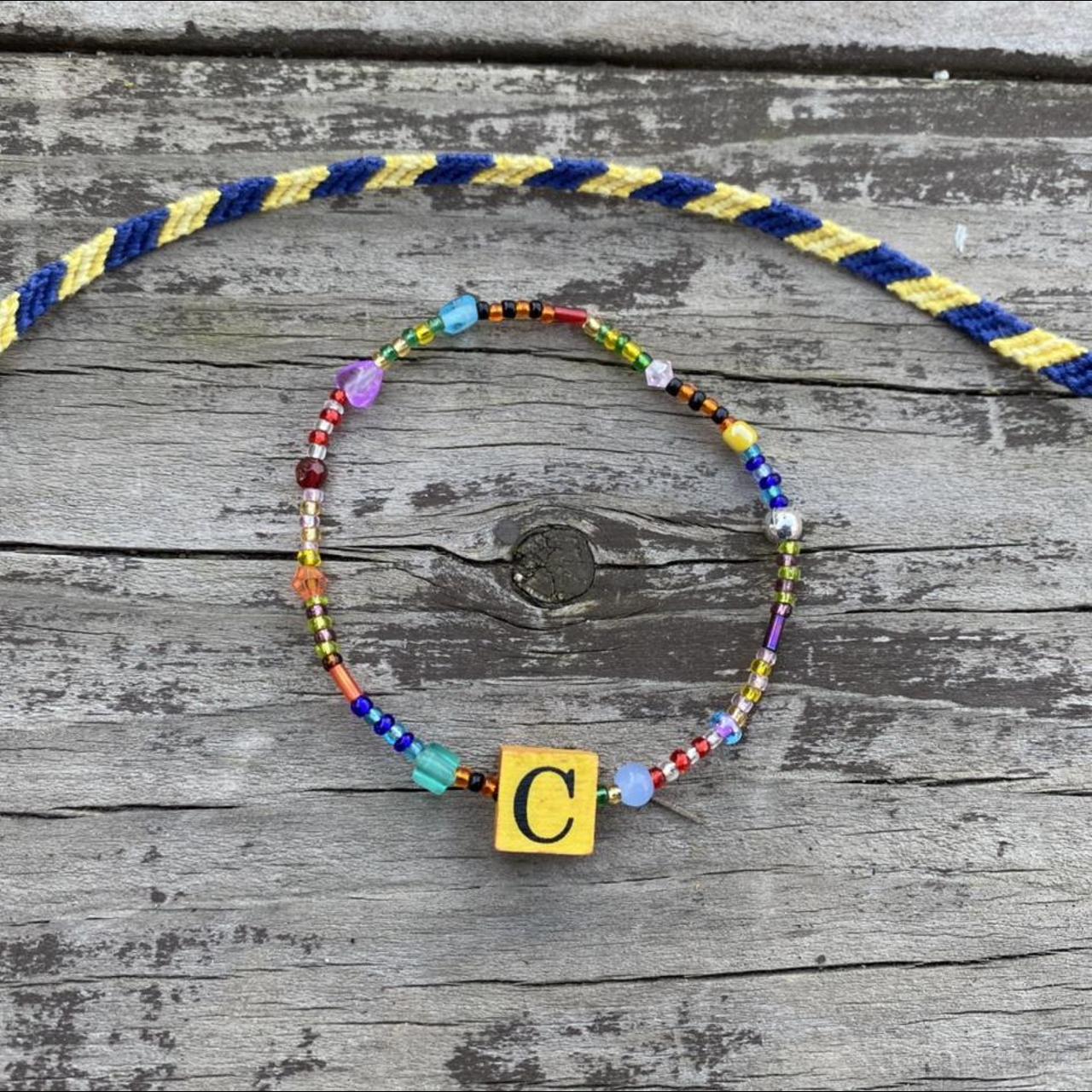 Custom “C” initial friendship bracelet set... Depop