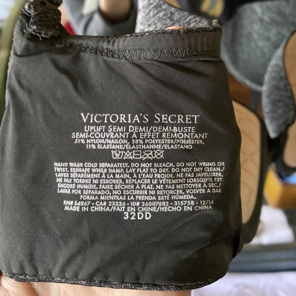 Victoria's Secret • Grey Uplift Semi Demi Bra 32DDD