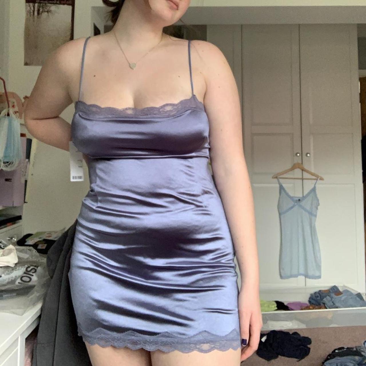 Urban outfitters grey satin slip dress souls out on... - Depop