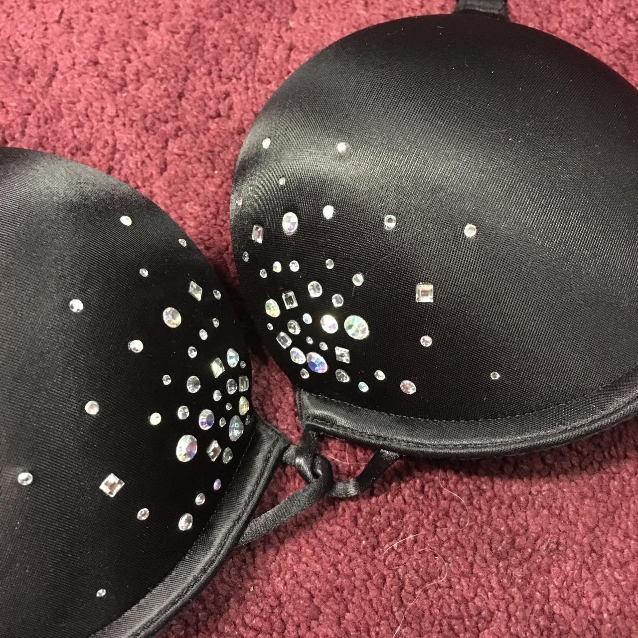 Victoria secret black gemstoned bombshell bra size - Depop