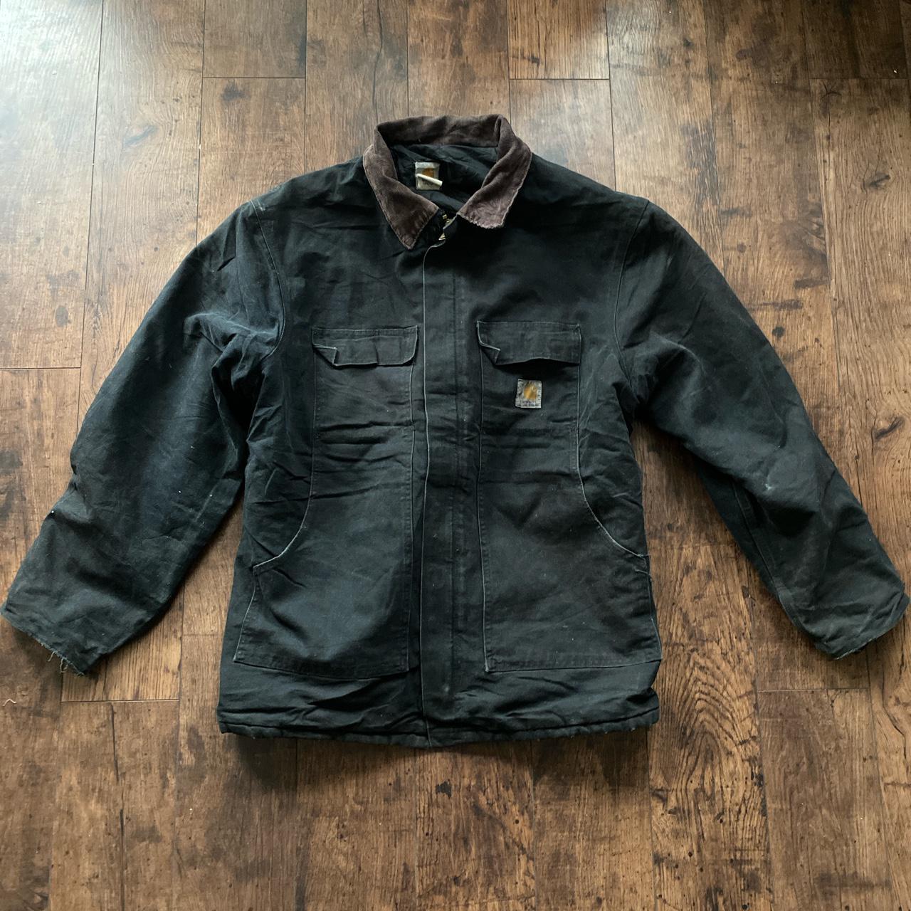 Black vintage Carhartt jacket with good pockets. In... - Depop