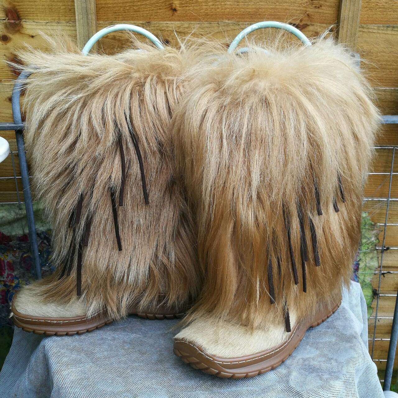 Goat fur boots best sale