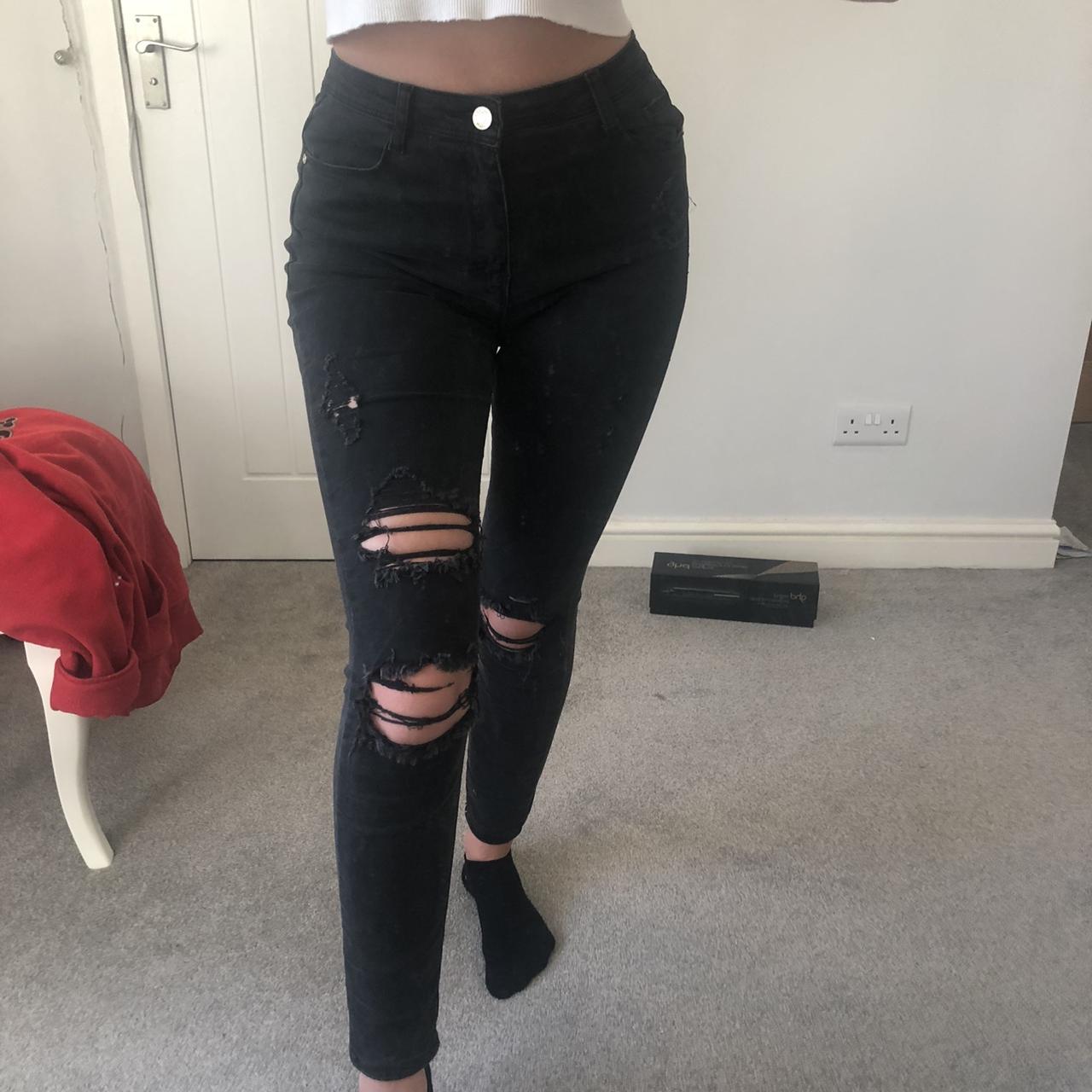 Blue sinner high waisted authentic ripped hot sale skinny jeans