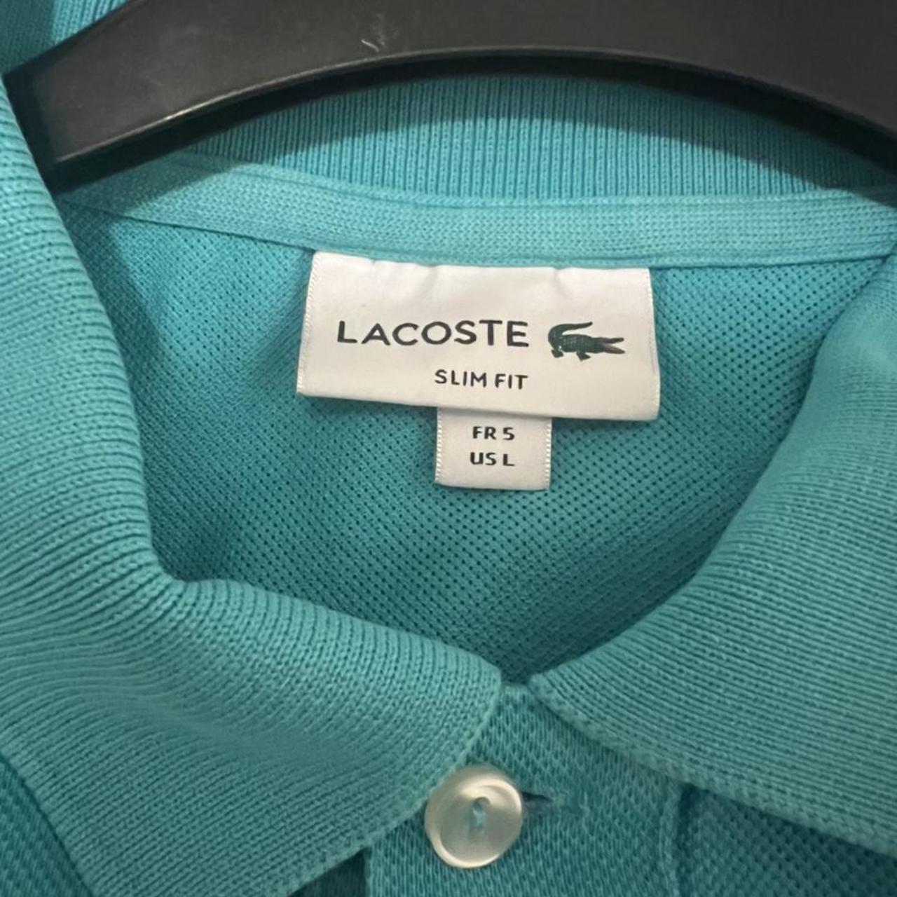 Lacoste slim fit polo shirt Turquoise Mens M Great... - Depop