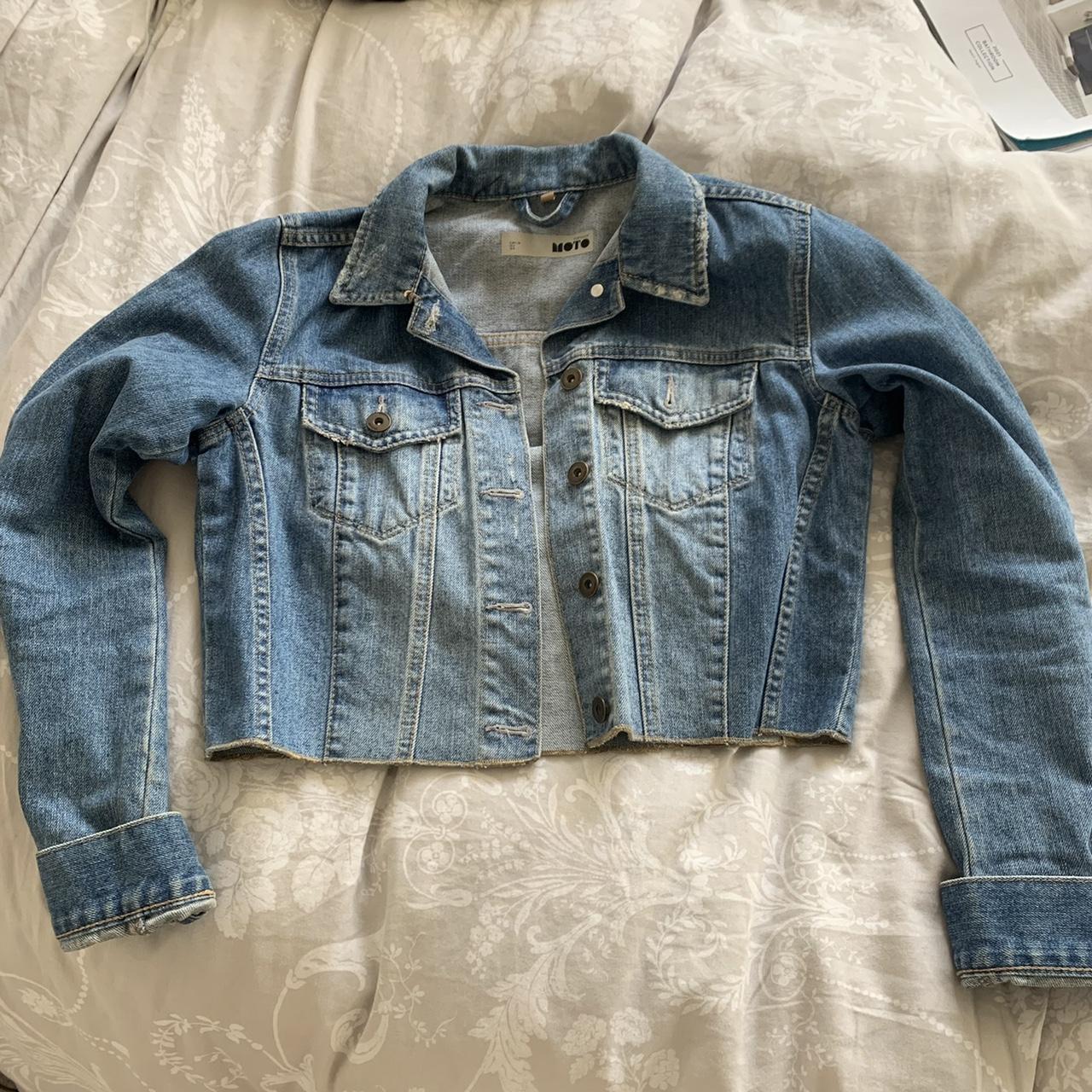 Topshop moto deals cropped denim jacket