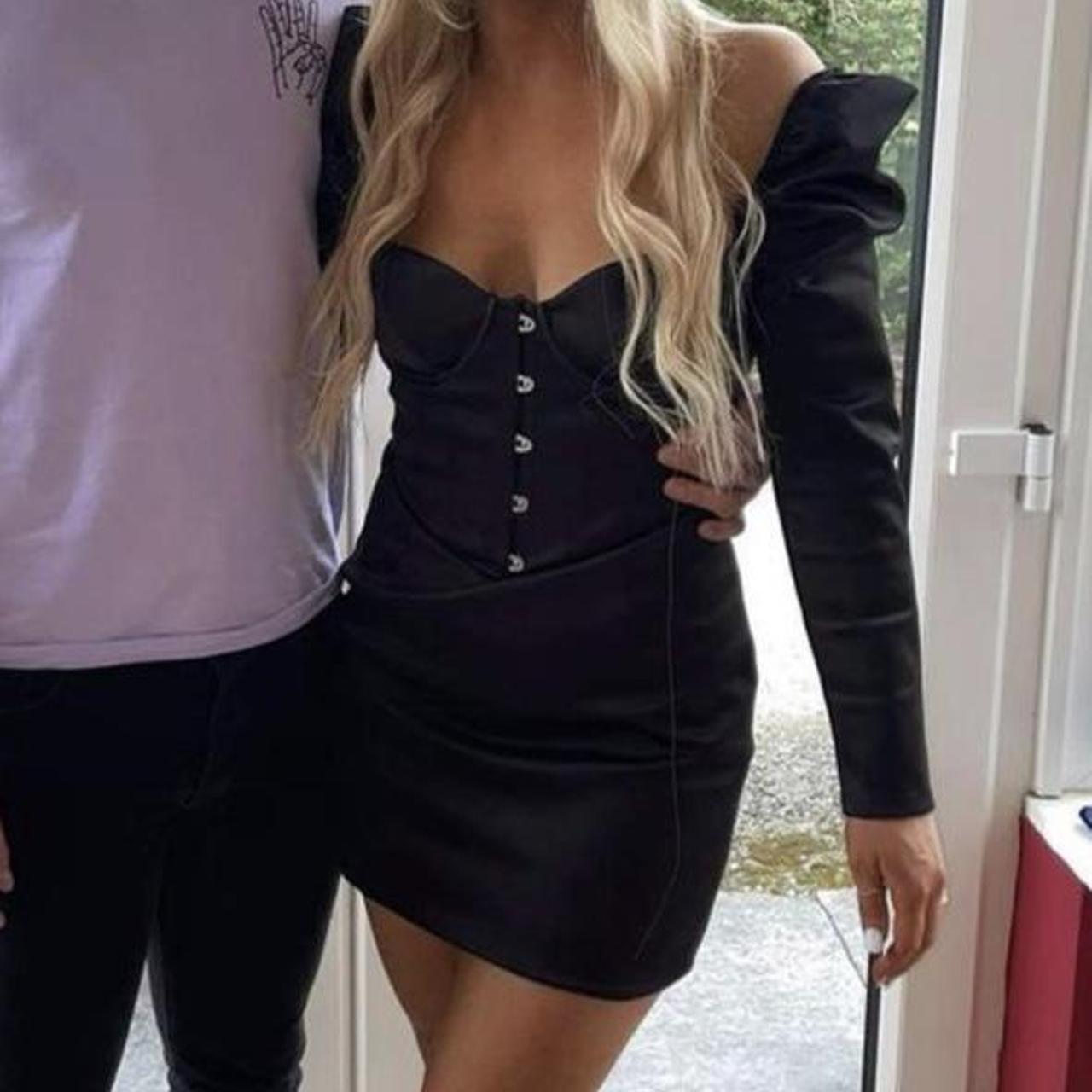 oh polly black corset dress