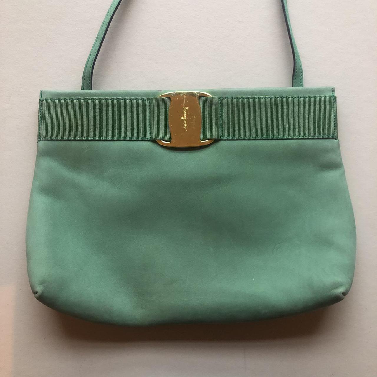Salvatore Ferragamo bag. Vintage true 90s green - Depop